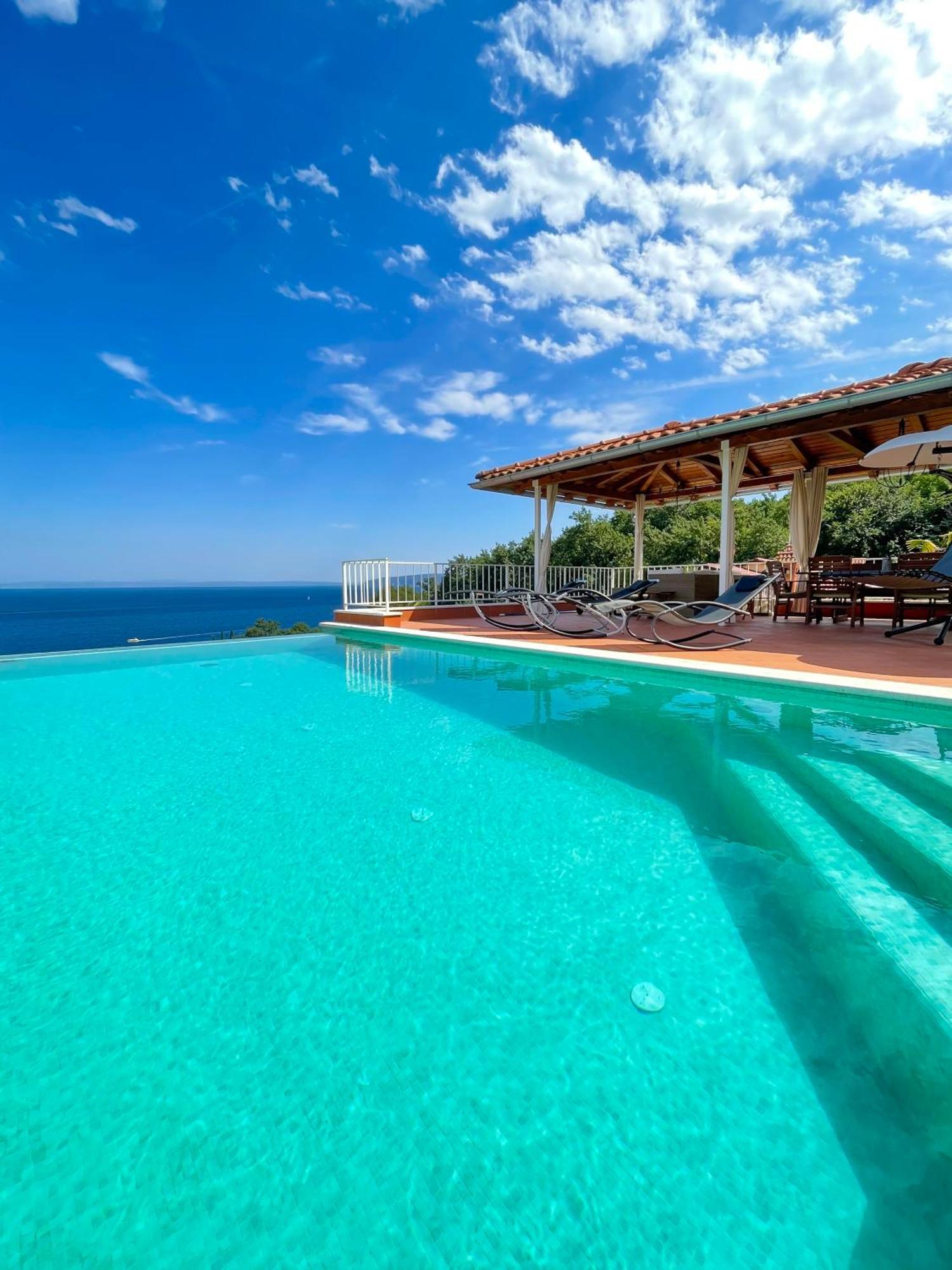 Villa Lovran - 150M To The Beach - Infinity Pool - Incredible Sea View - Fitness Room Luaran gambar